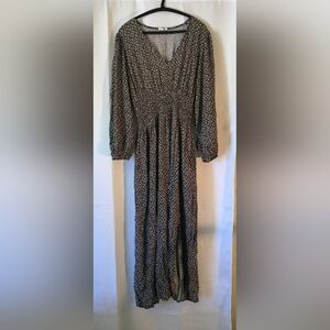 GAP zize L Elegant Brown and White Patterned Dress